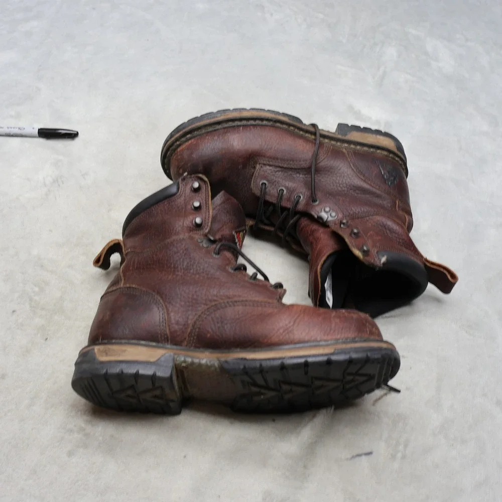 Rocky Men 8W Work Boots Brown Leather Ironclad Steel Toe Lace Up Waterproof 6693